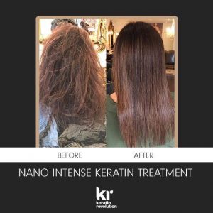 keratine behandeling met effect van voor en na